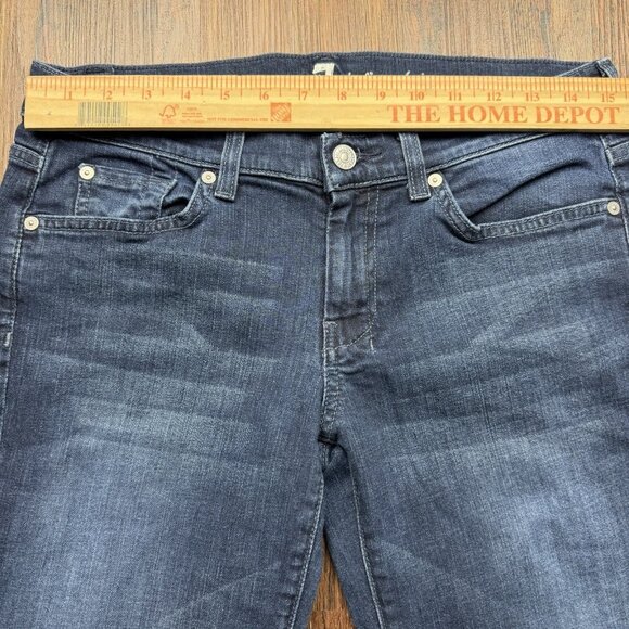 7 For All Mankind Jeans Womens 29 Blue Dojo Blue Santiago Mid Rise - Picture 6 of 10